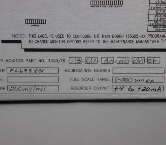 Bently Nevada 3300/16-13-01-00-00-00-00 Dual Vibration Monitor