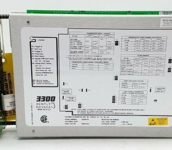 BENTLY NEVADA 3300/50-02-02-00-00 Tachometer Monitor