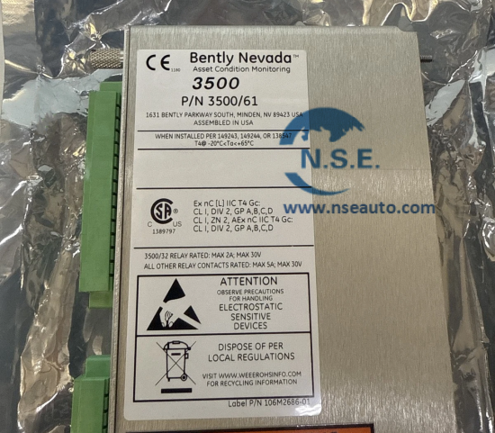 Bently Nevada 3500/61-01-00 133819-02 RTD/TC Non-Isolated I/O Module Internal Terminations